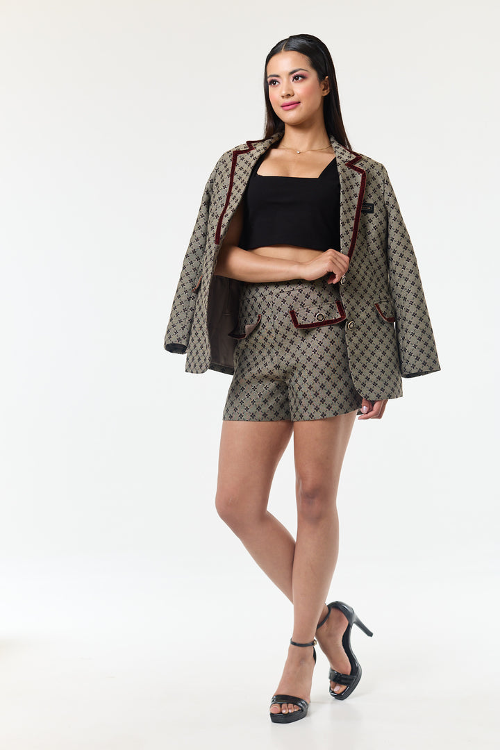 Coffee 2-Piece Shorts Suit