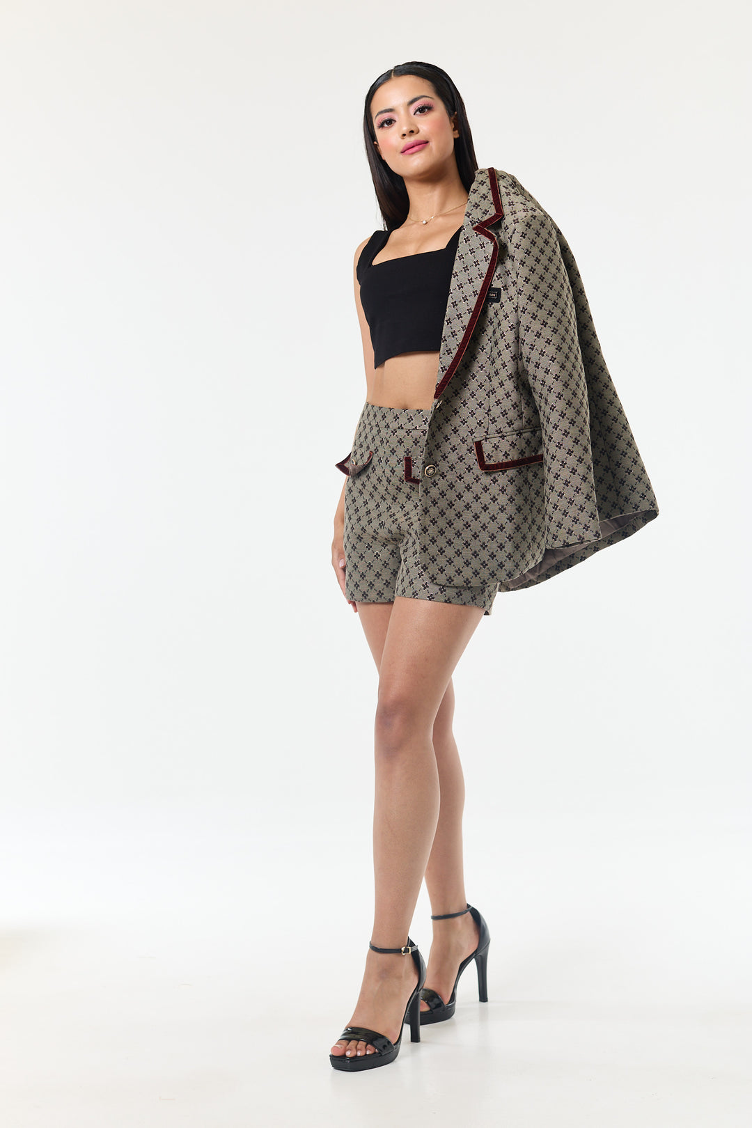 Coffee 2-Piece Shorts Suit