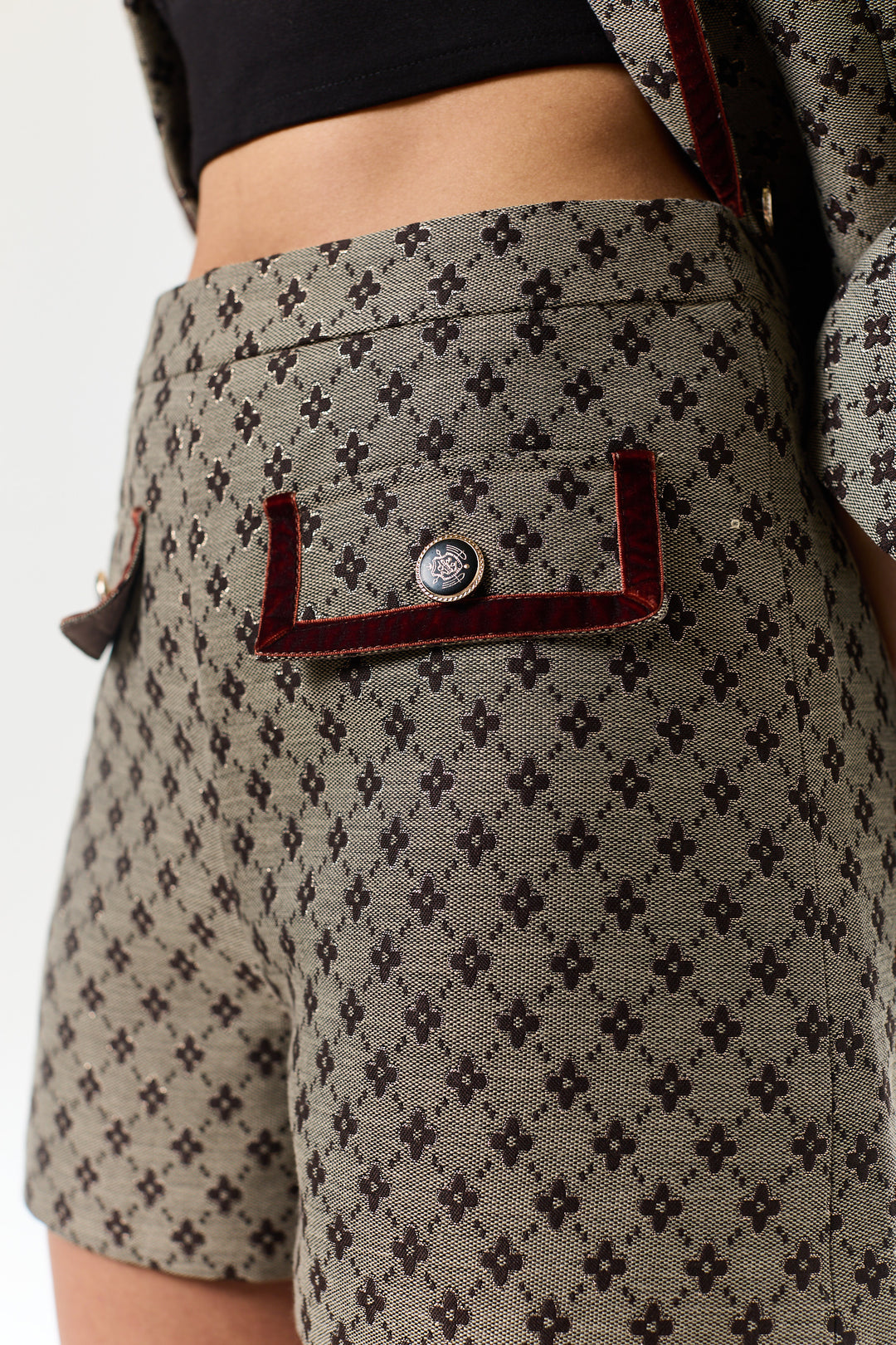 Coffee 2-Piece Shorts Suit