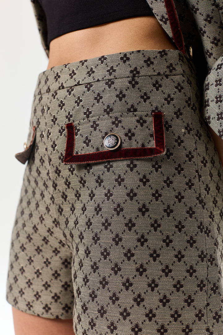 Coffee 2-Piece Shorts Suit