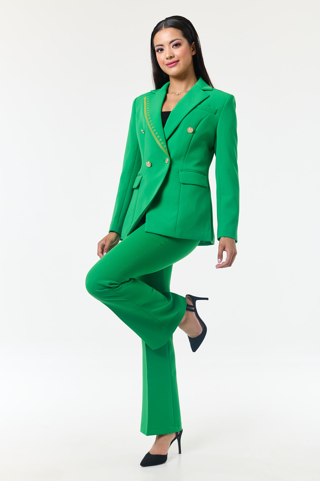Green 2-Piece Trouser Suit