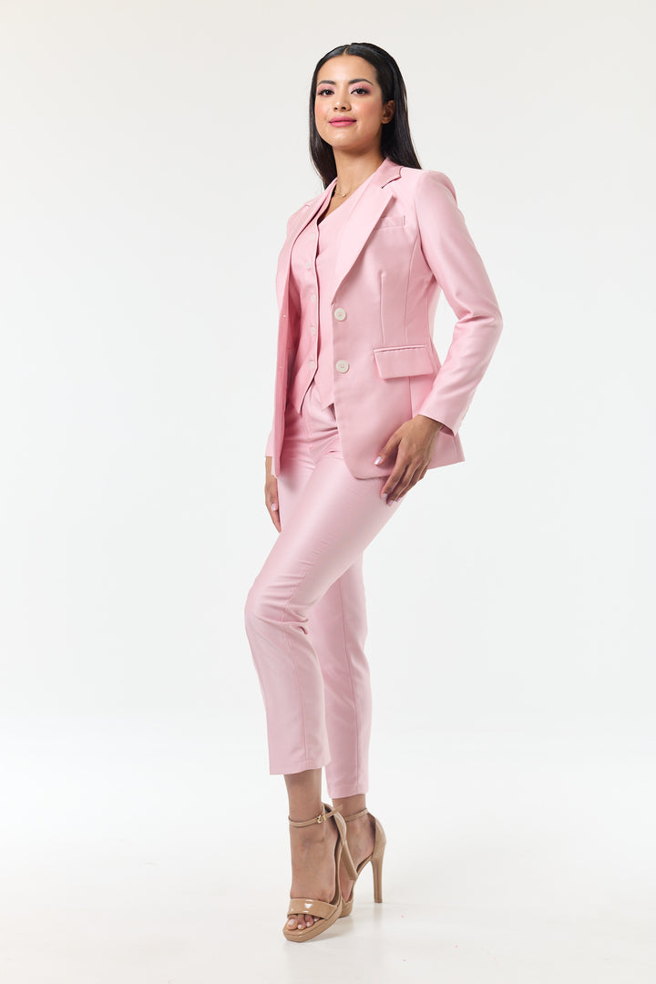 Blush Pink 3-Piece Trouser Suit