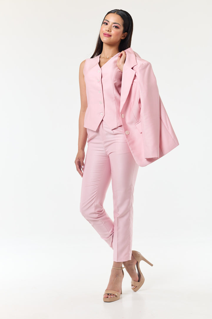 Blush Pink 3-Piece Trouser Suit