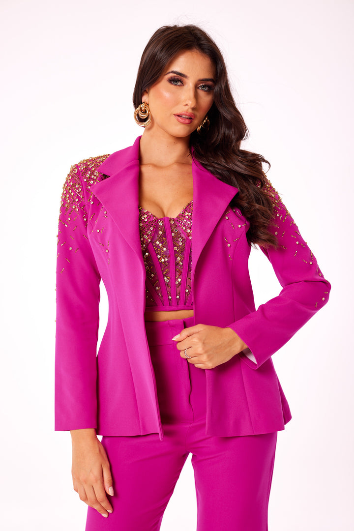 Pink Jewelled 3-Piece Suit