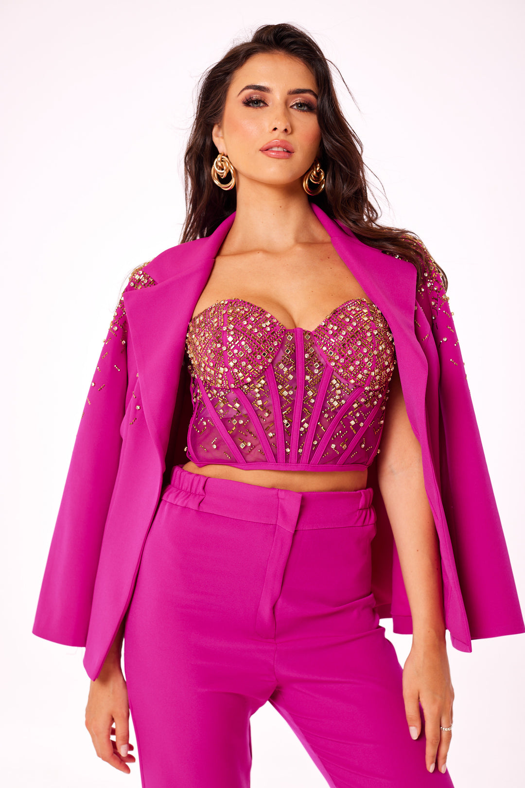 Pink Jewelled 3-Piece Suit