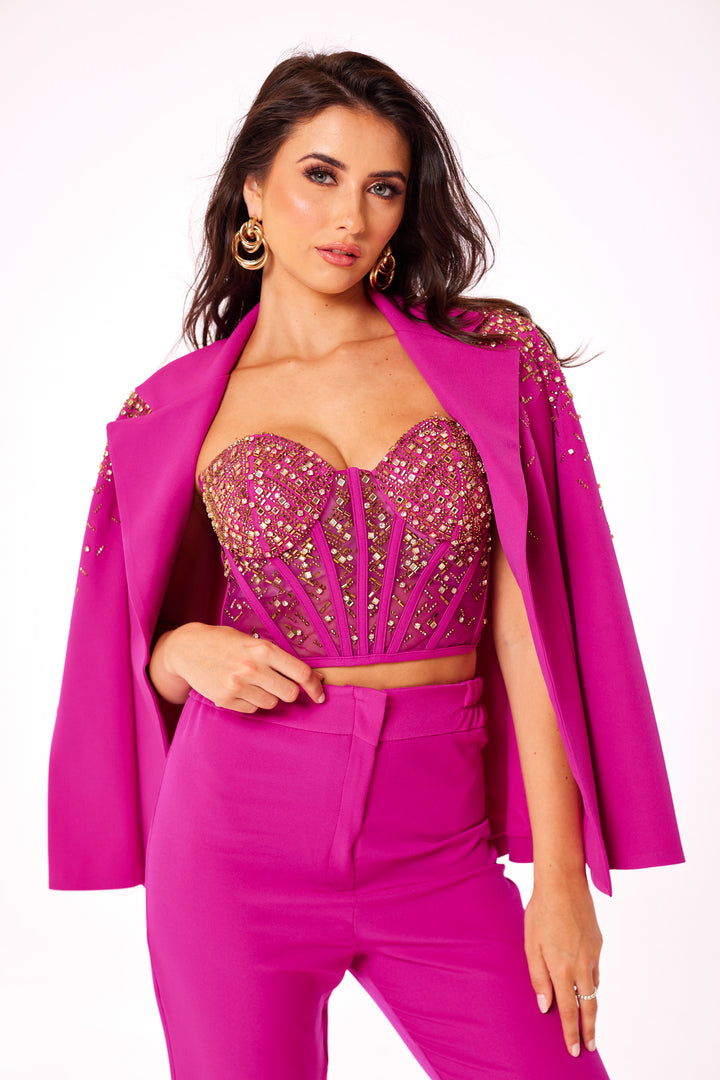 Pink Jewelled 3-Piece Suit