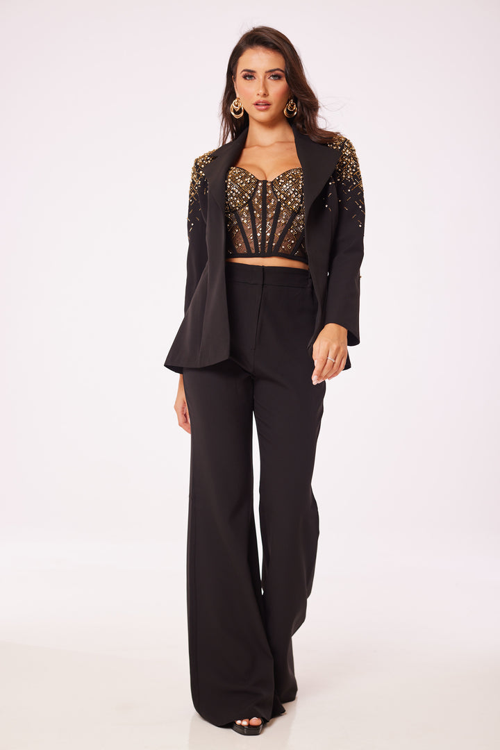 Black Jewelled 3-Piece Suit