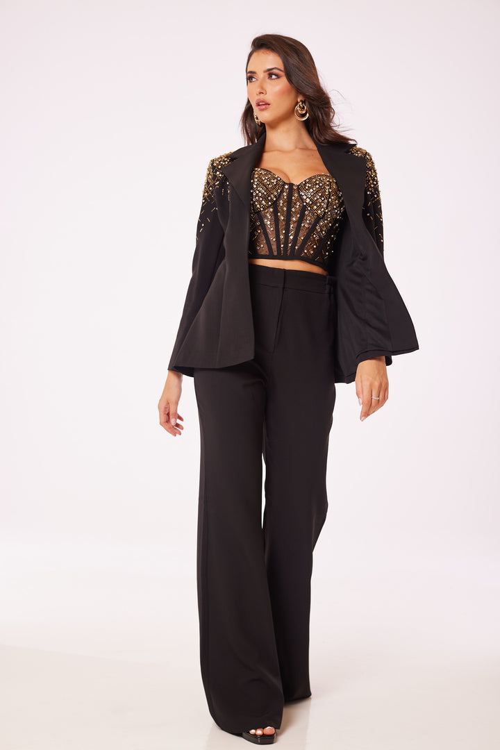 Black Jewelled 3-Piece Suit