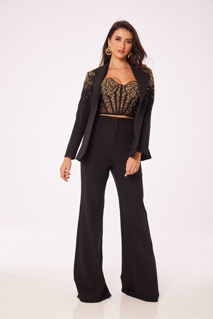 Black Jewelled 3-Piece Suit