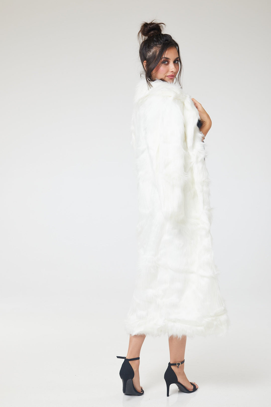 White Faux Fur Long Coat