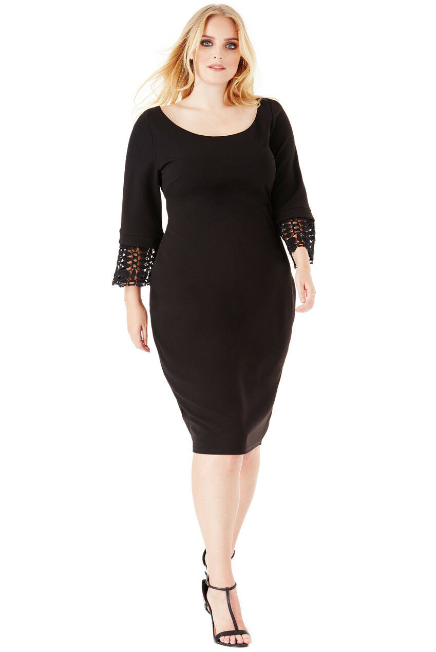 Black lace bodycon dress plus size hotsell