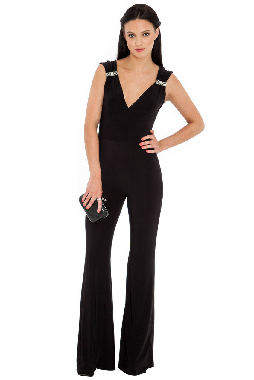 Sleeveless V-Neck Stretch Jumpsuit