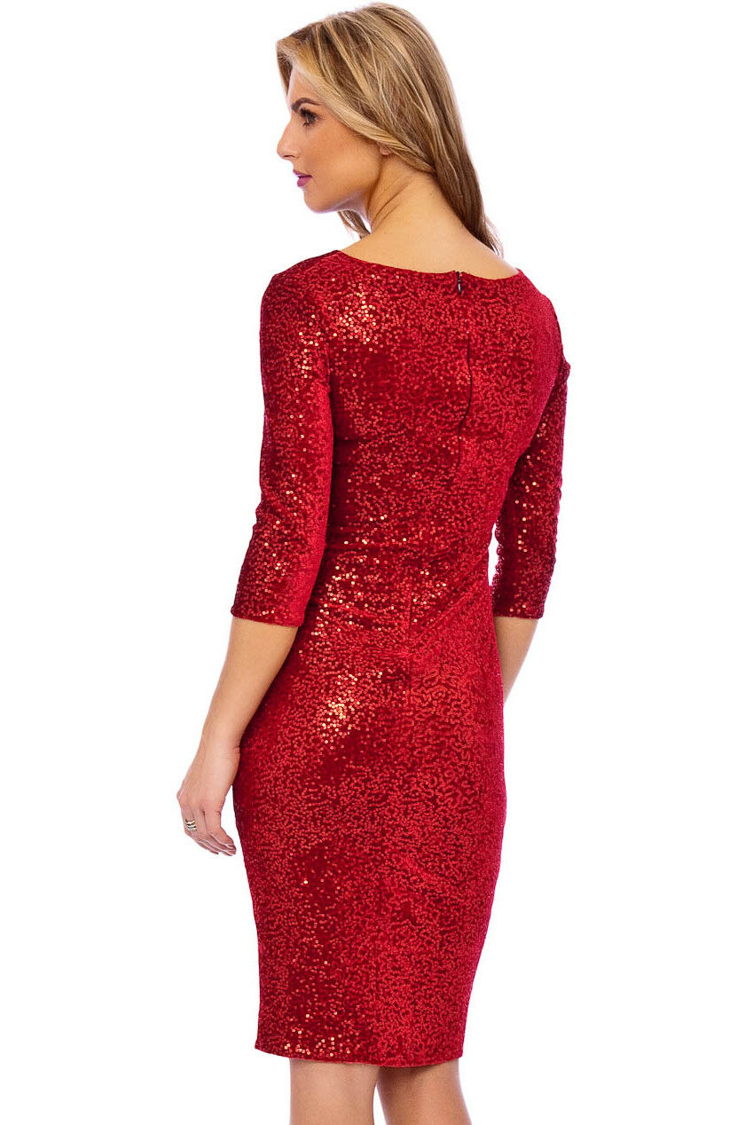 Sequin Velour Bodycon Midi Dress