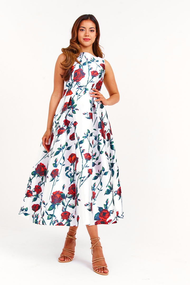 White Floral Long Dress