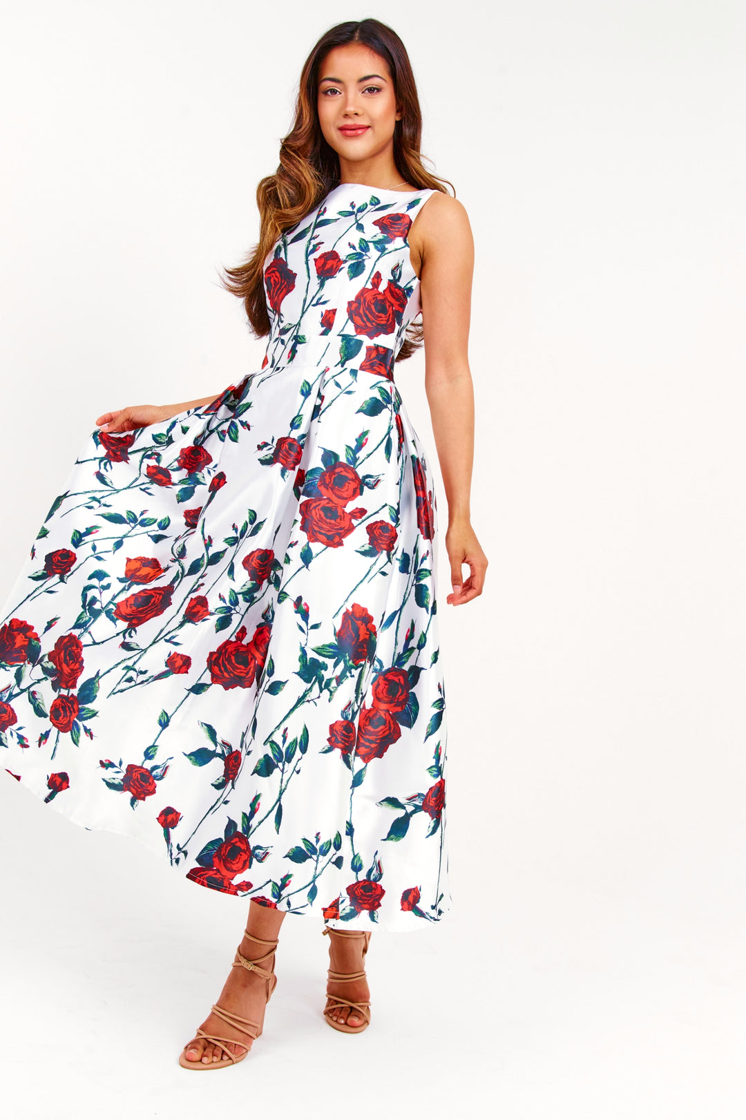 White Floral Long Dress