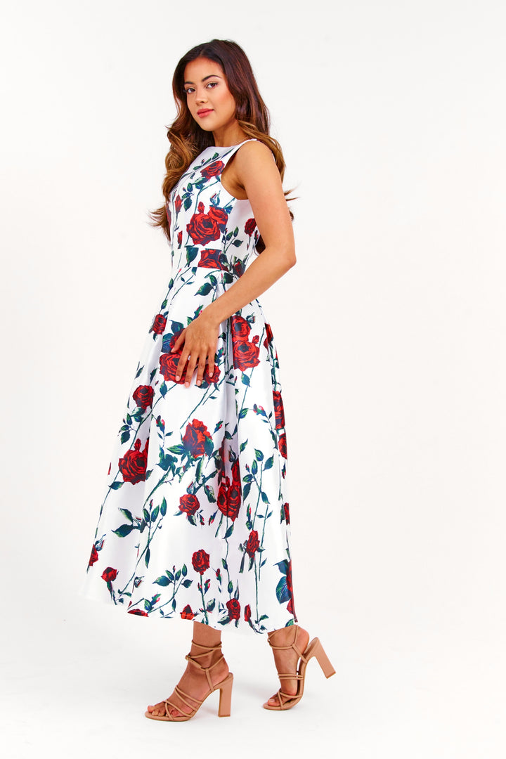 White Floral Long Dress