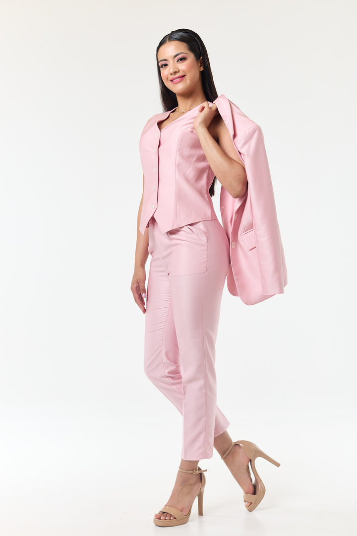 Blush Pink 3-Piece Trouser Suit