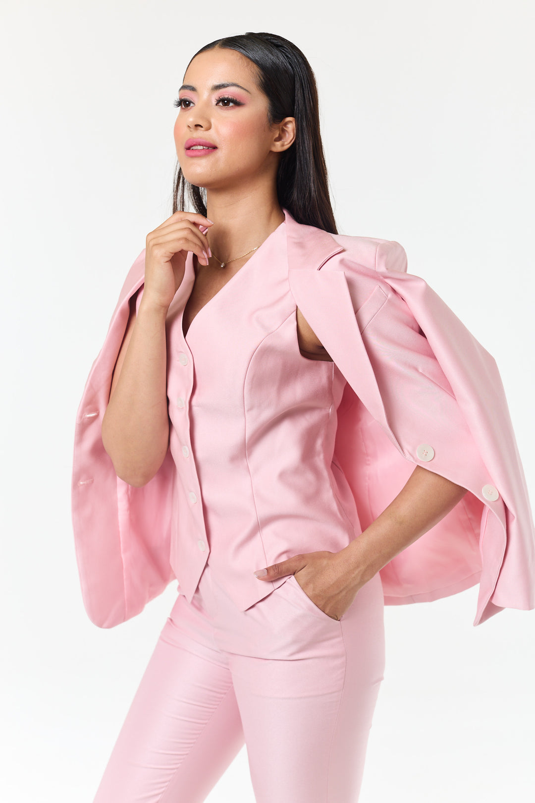 Blush Pink 3-Piece Trouser Suit