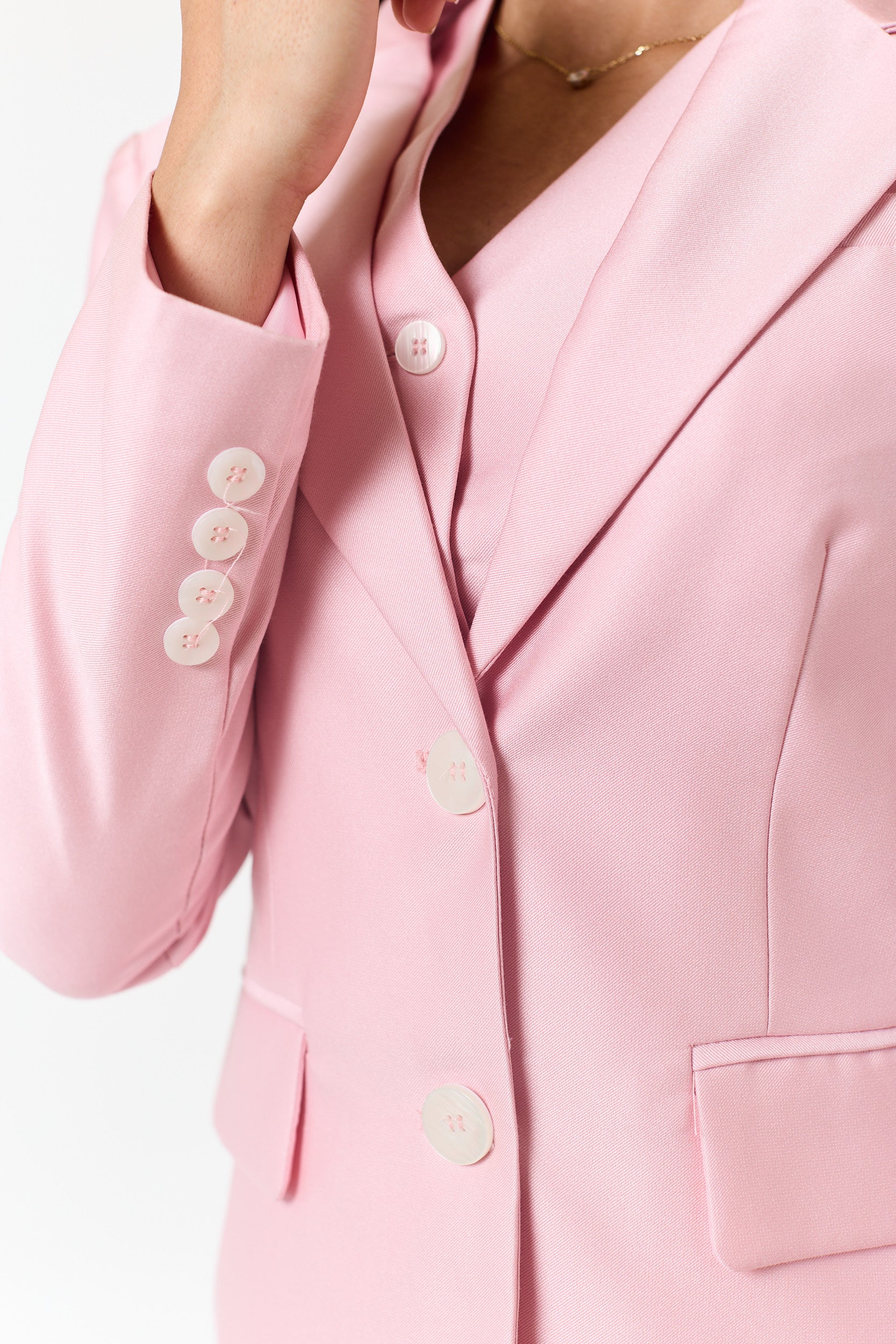 Blush pink 2024 trouser suit