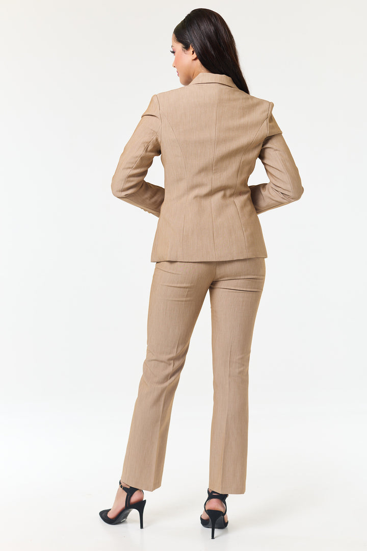 Beige 3-Piece Trouser Suit