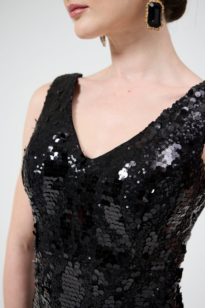 Norali - Black Sequin Maxi Dress