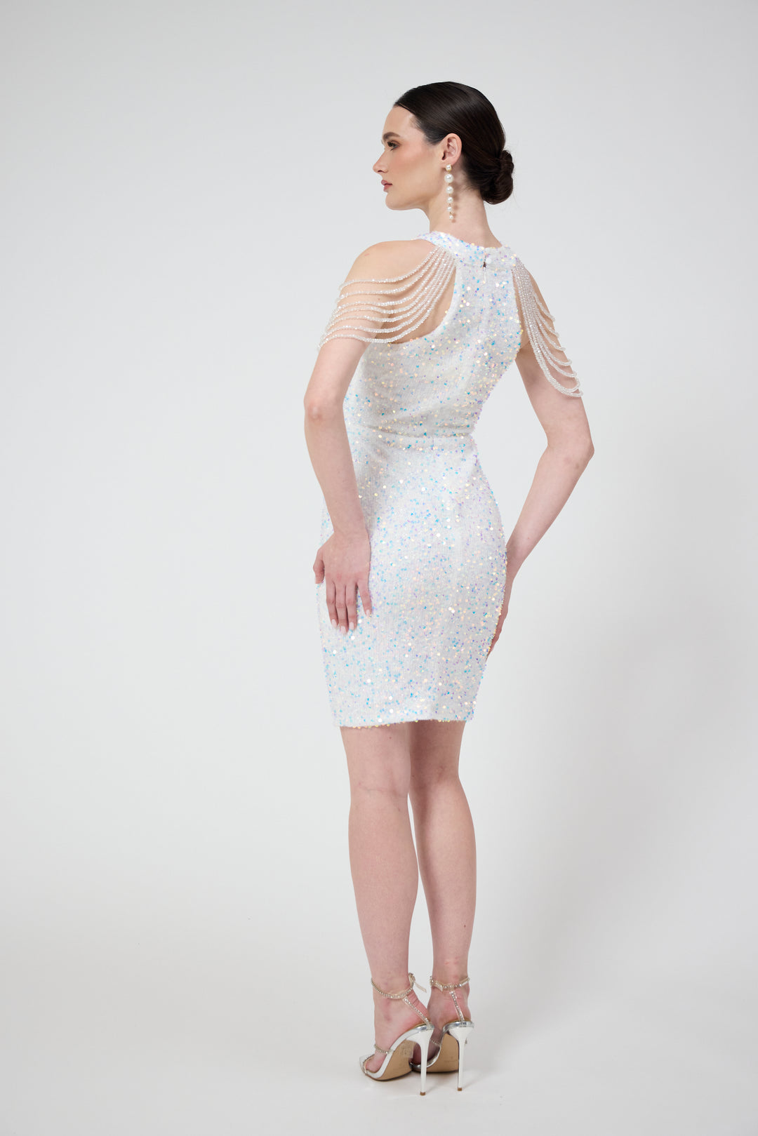 Iris - White Sequin Mini Dress