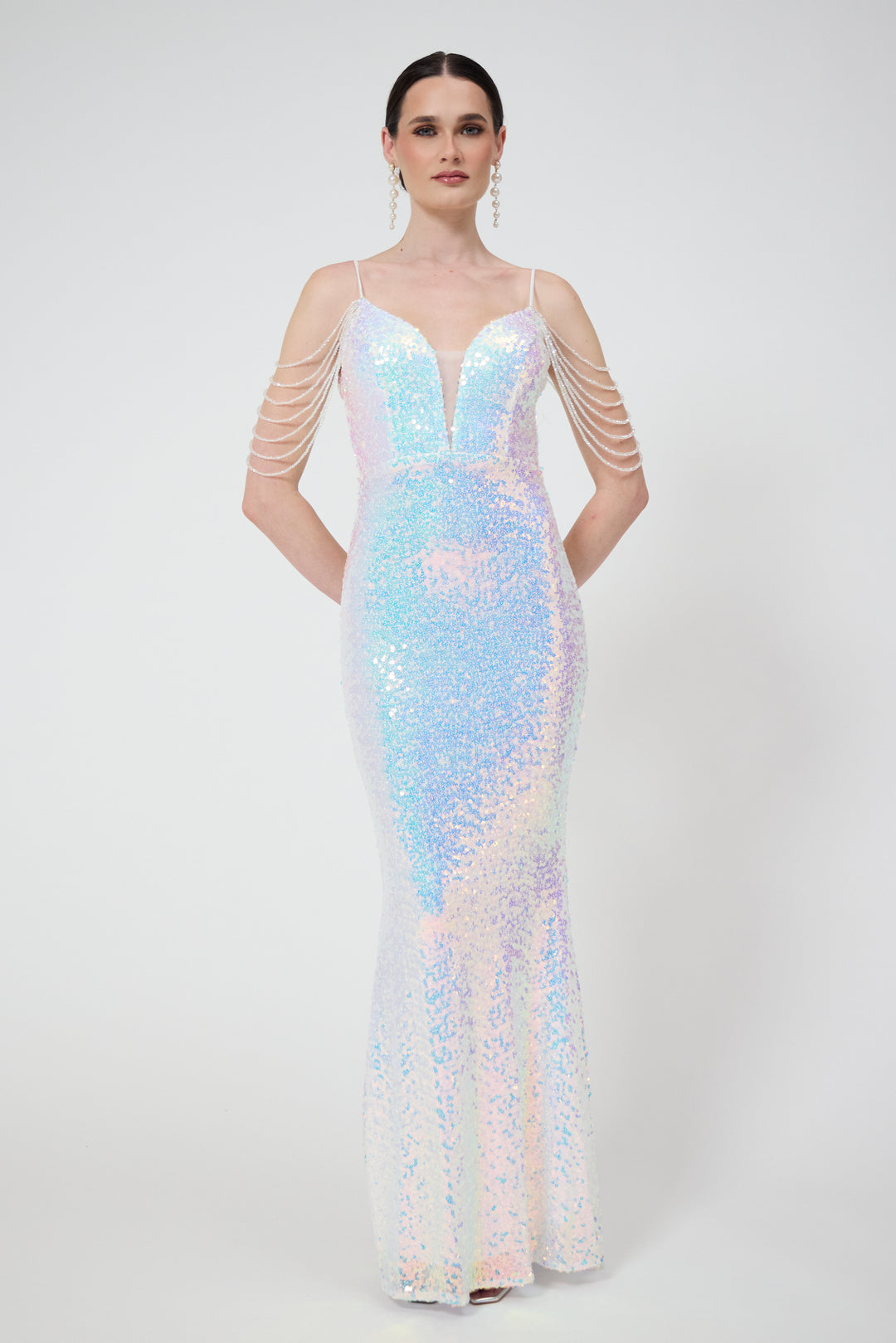 Zuri - White Sequin Maxi Dress