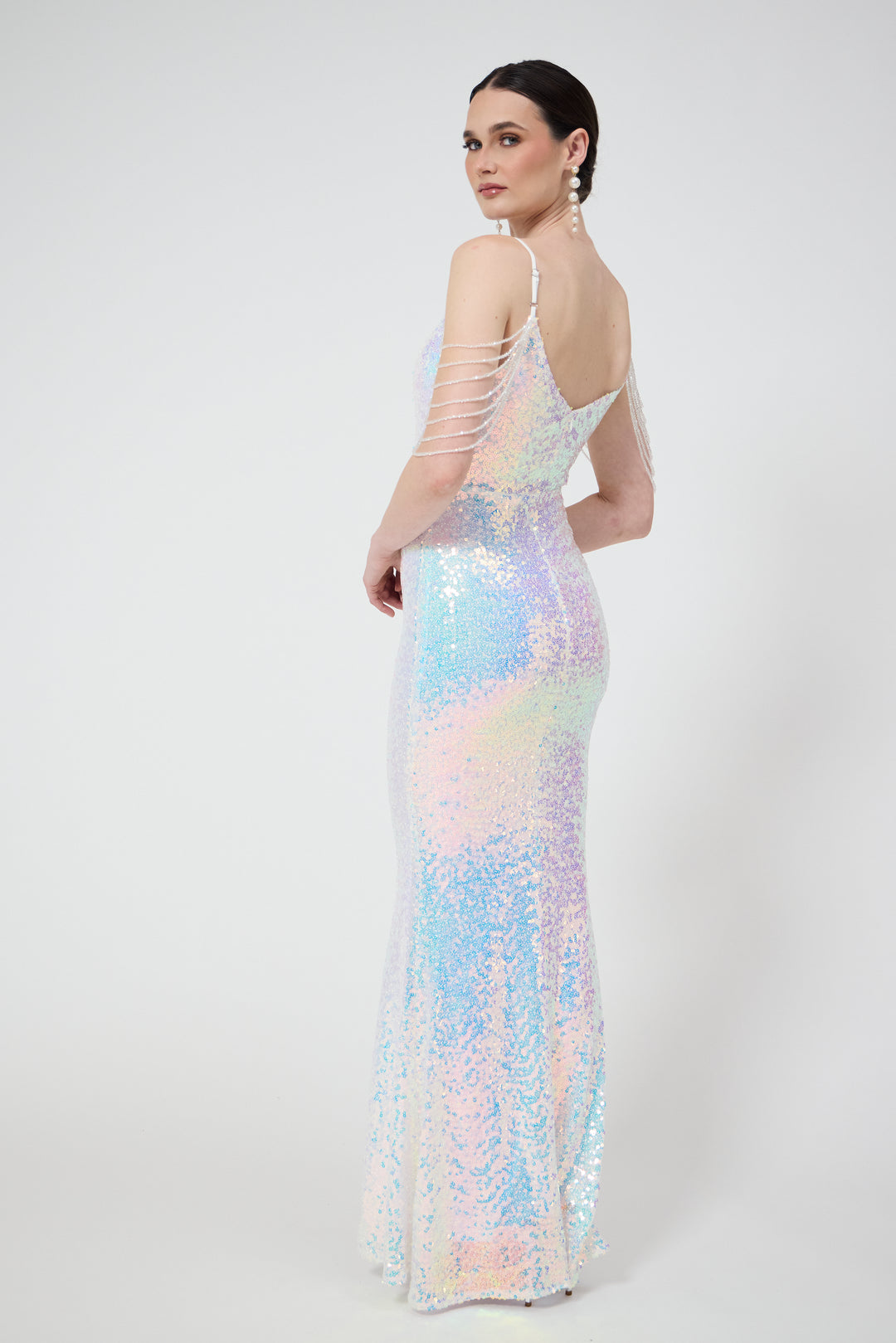 Zuri - White Sequin Maxi Dress
