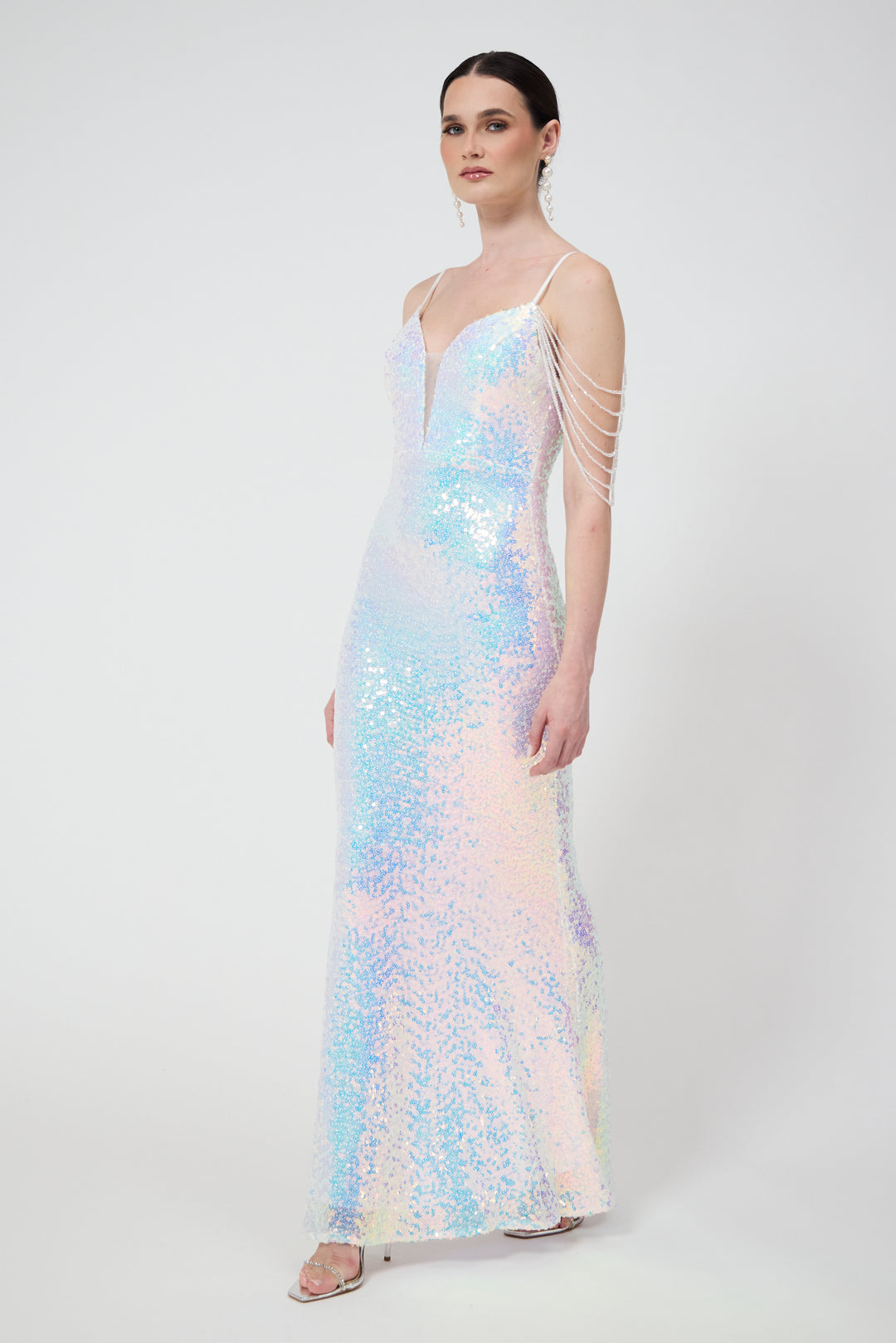 Zuri - White Sequin Maxi Dress