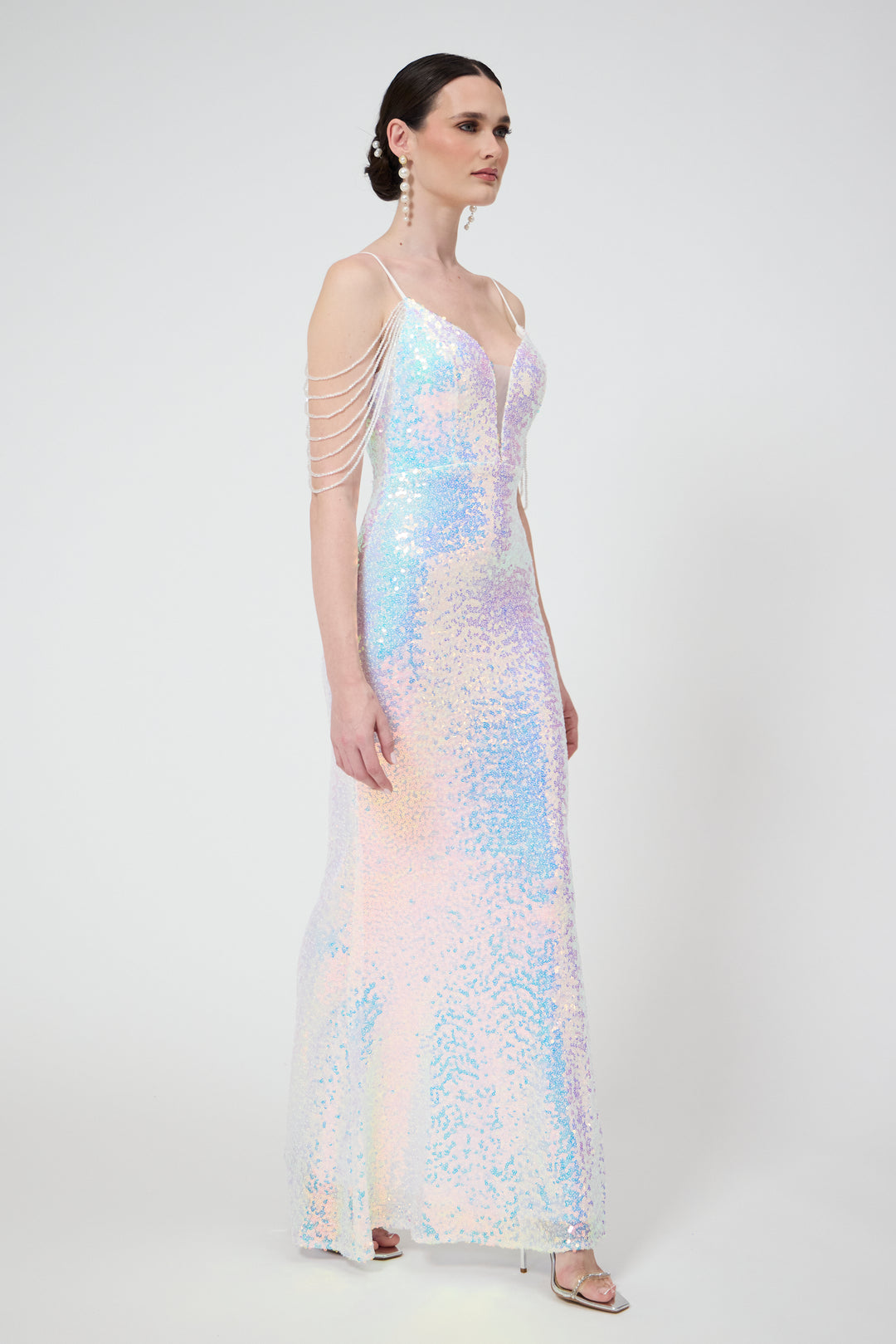 Zuri - White Sequin Maxi Dress