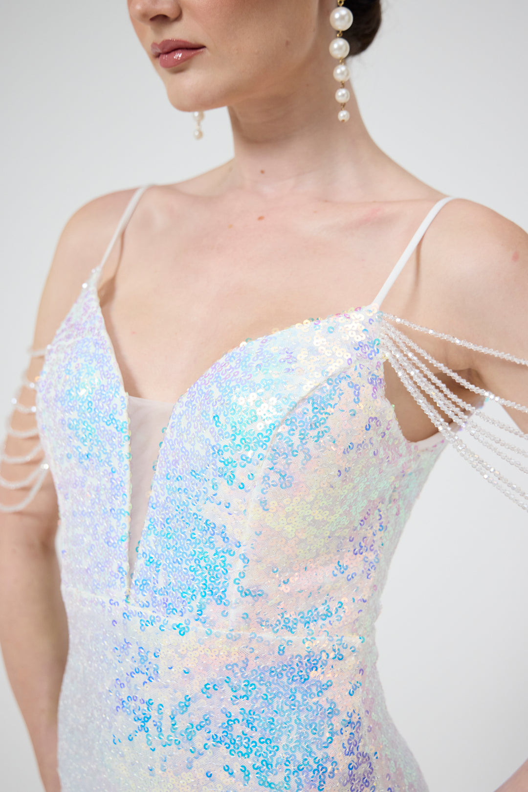 Zuri - White Sequin Maxi Dress