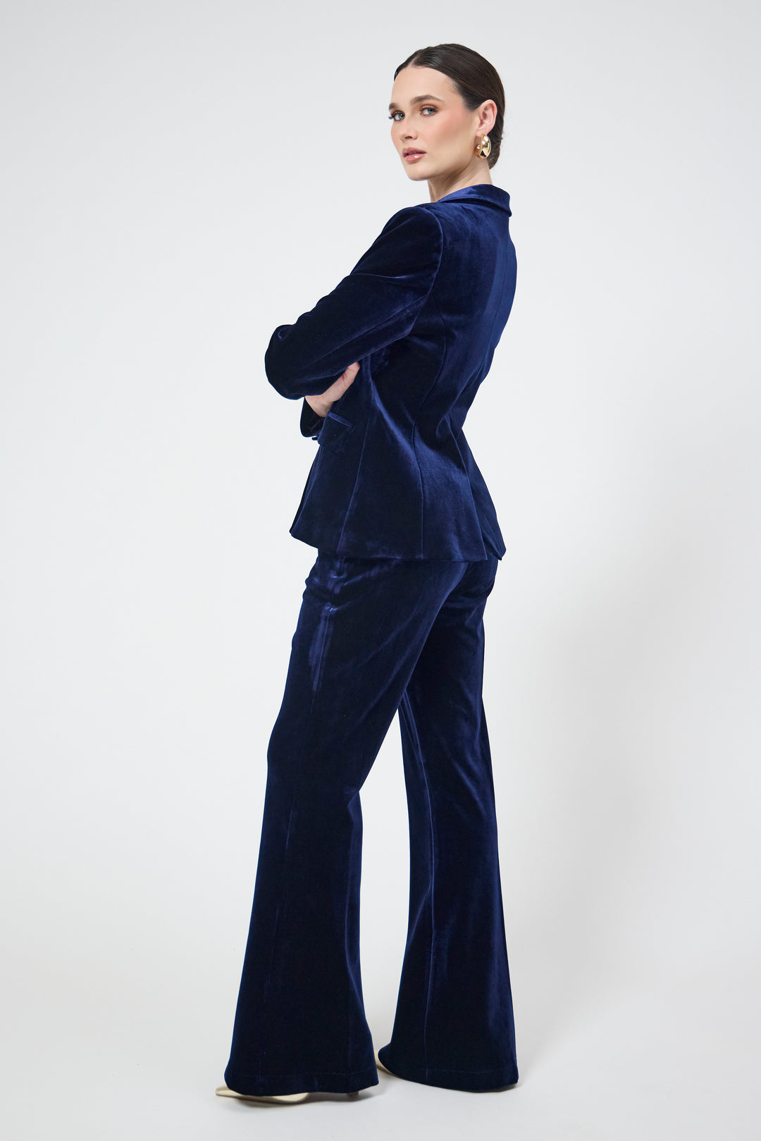Eliana - Navy Velvet Blazer & Trouser Suit