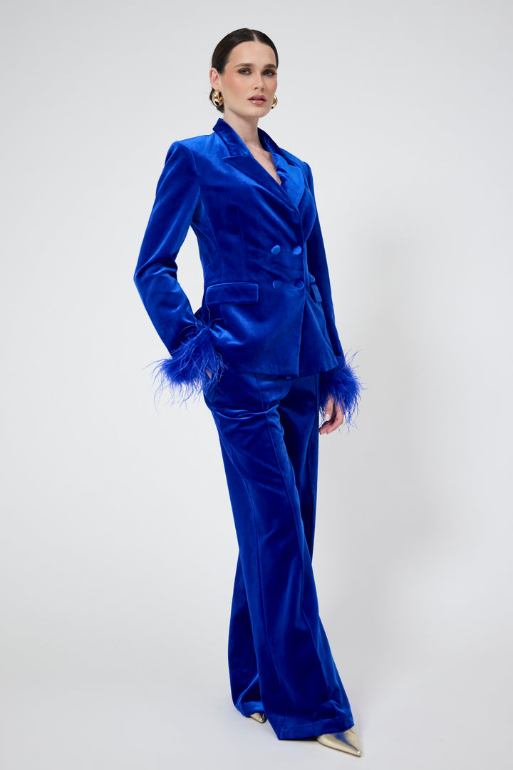 Sapphire - Blue Velvet 3-Piece Blazer Suit