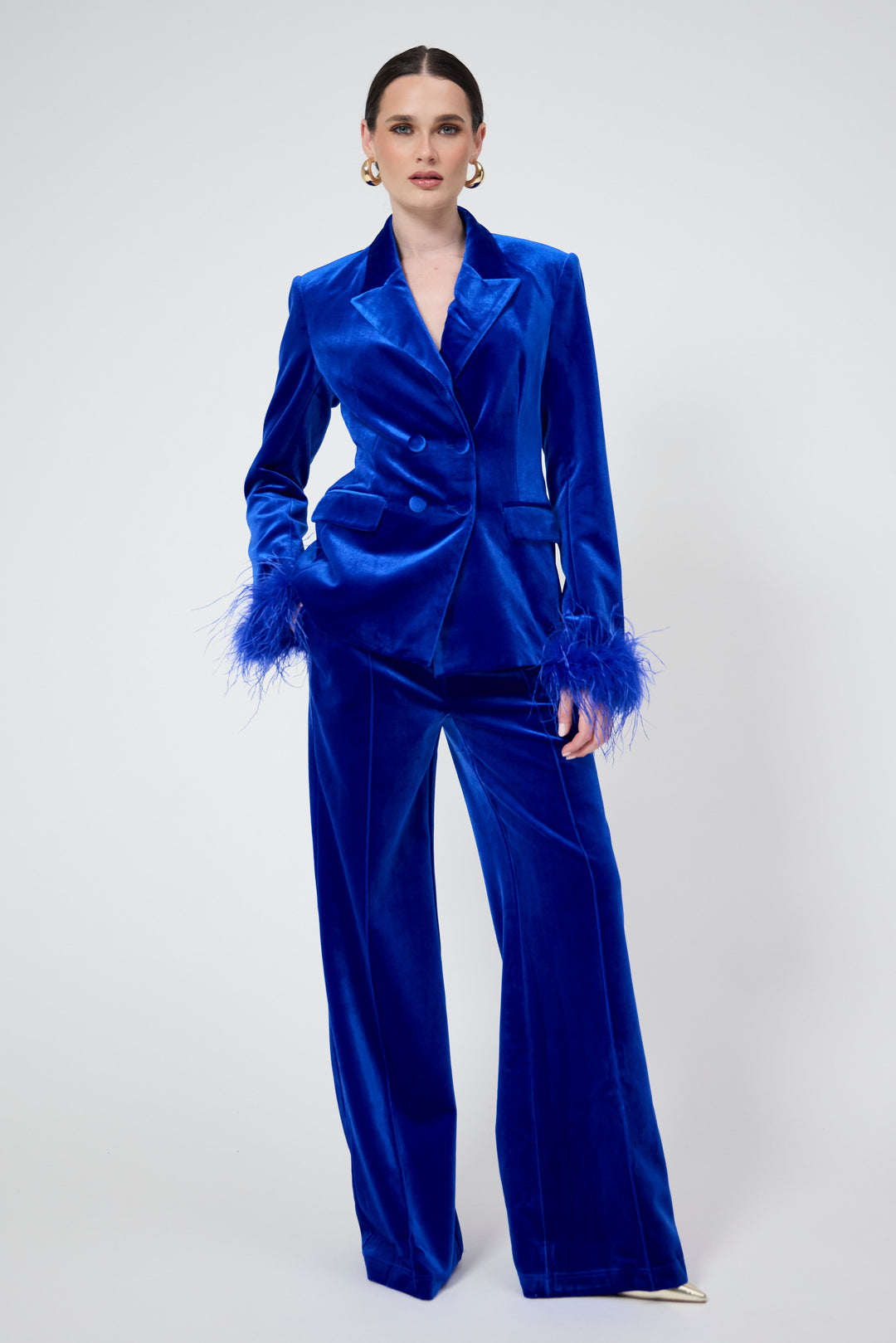 Sapphire - Blue Velvet 3-Piece Blazer Suit