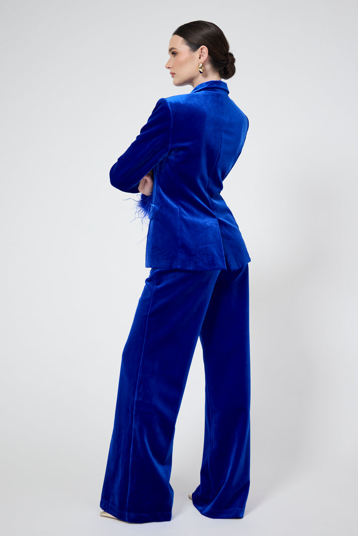 Sapphire - Blue Velvet 3-Piece Blazer Suit