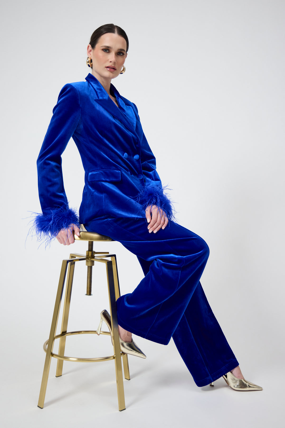 Sapphire - Blue Velvet 3-Piece Blazer Suit