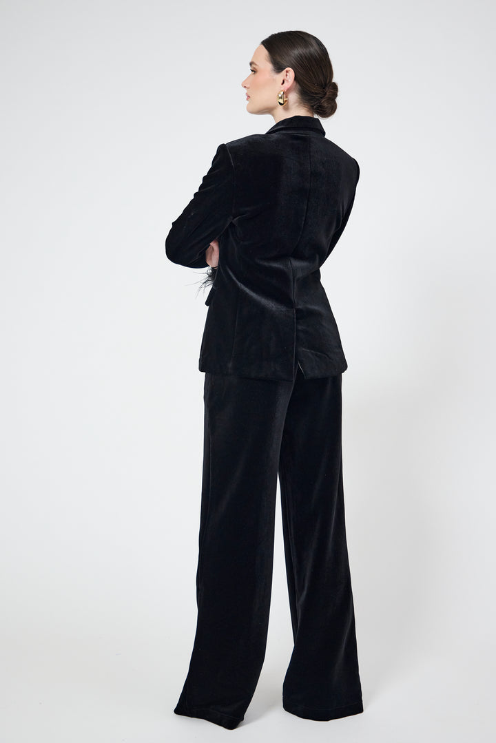 Sovereign - Black Velvet 3-Piece Blazer Suit