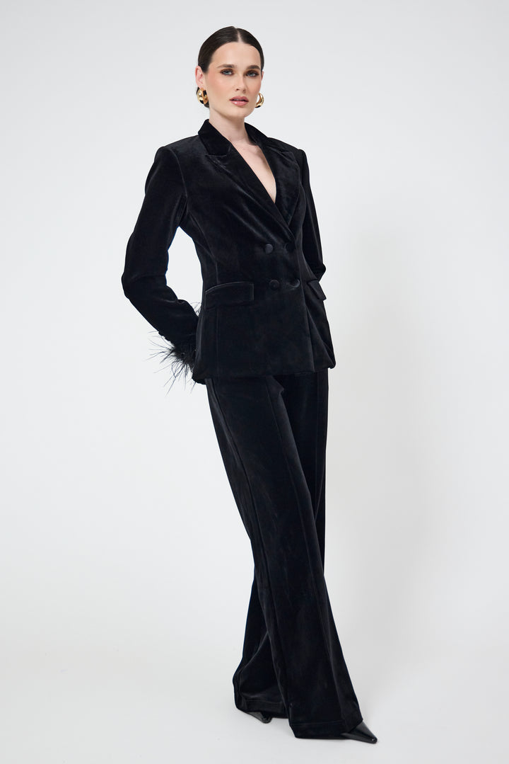 Sovereign - Black Velvet 3-Piece Blazer Suit