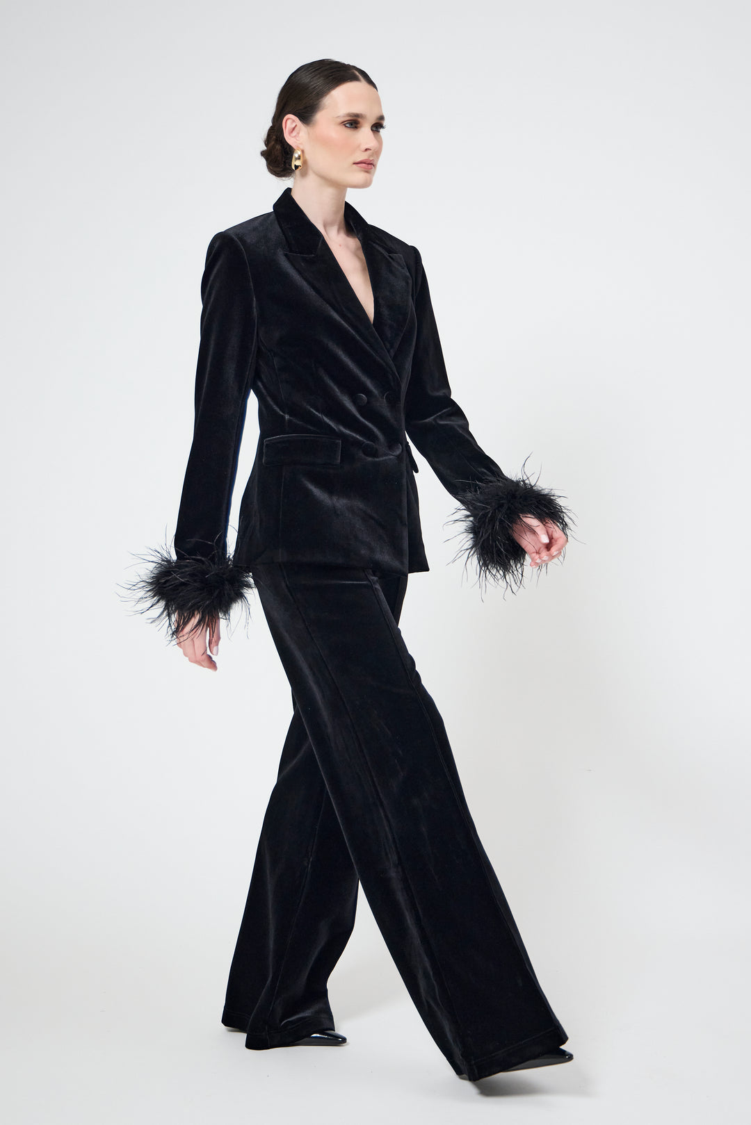 Sovereign - Black Velvet 3-Piece Blazer Suit