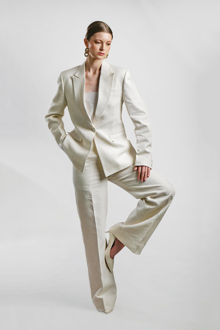 Grace - White Linen Suit