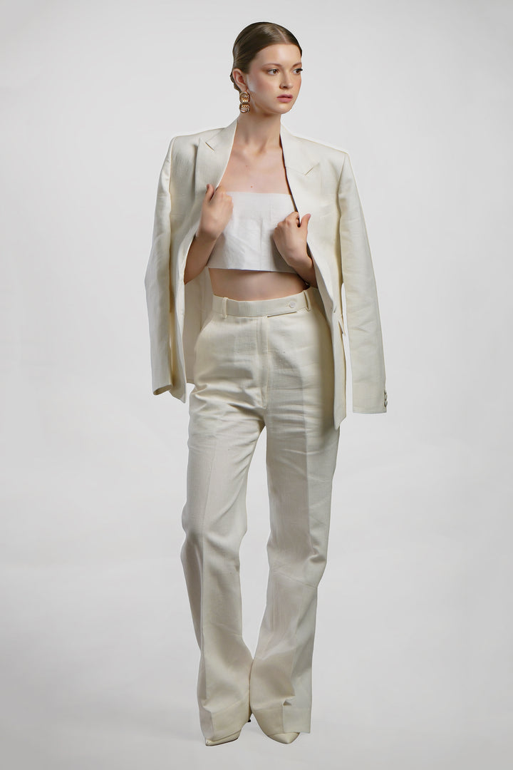Grace - White Linen Suit
