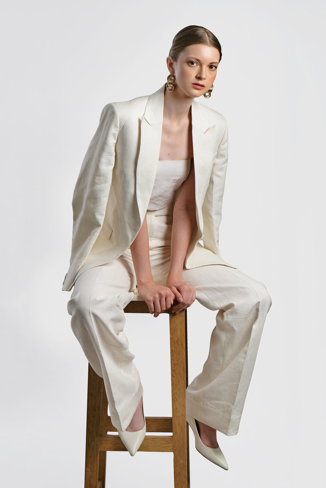 Grace - White Linen Suit
