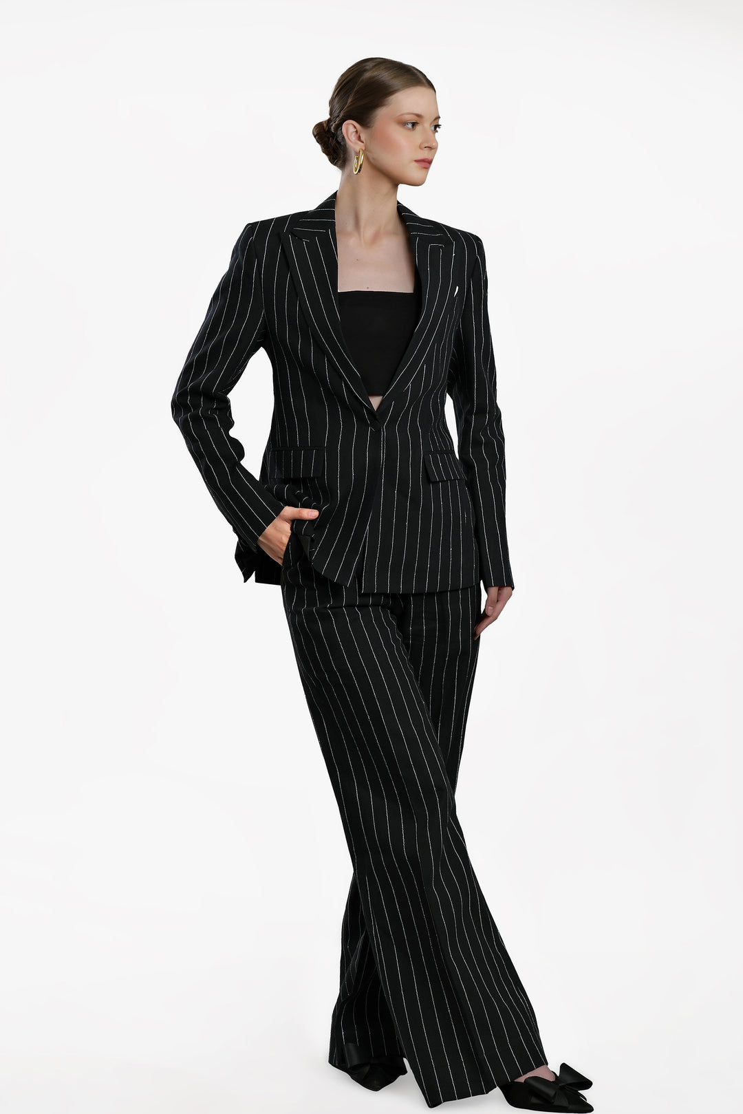 Regent - Black Striped Linen Suit