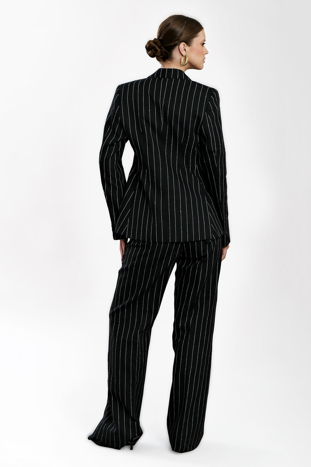 Regent - Black Striped Linen Suit