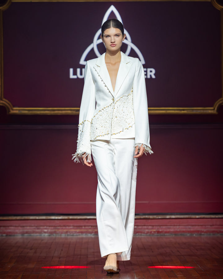 Riselienne - White 2-Piece Blazer Suit