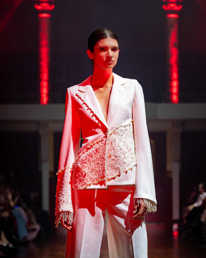 Riselienne - White 2-Piece Blazer Suit