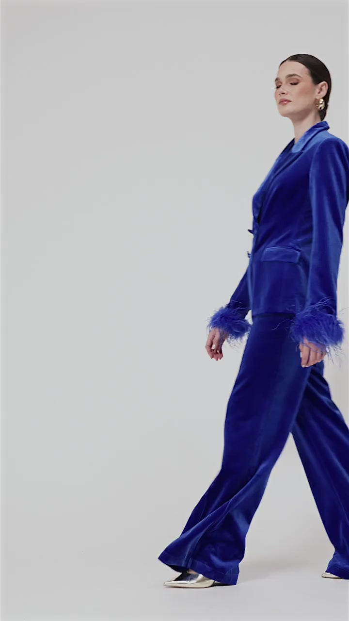 Sapphire - Blue Velvet 3-Piece Blazer Suit