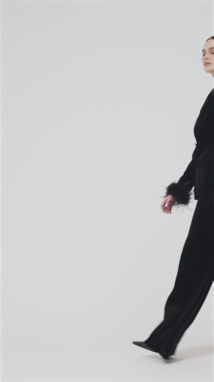 Sovereign - Black Velvet 3-Piece Blazer Suit