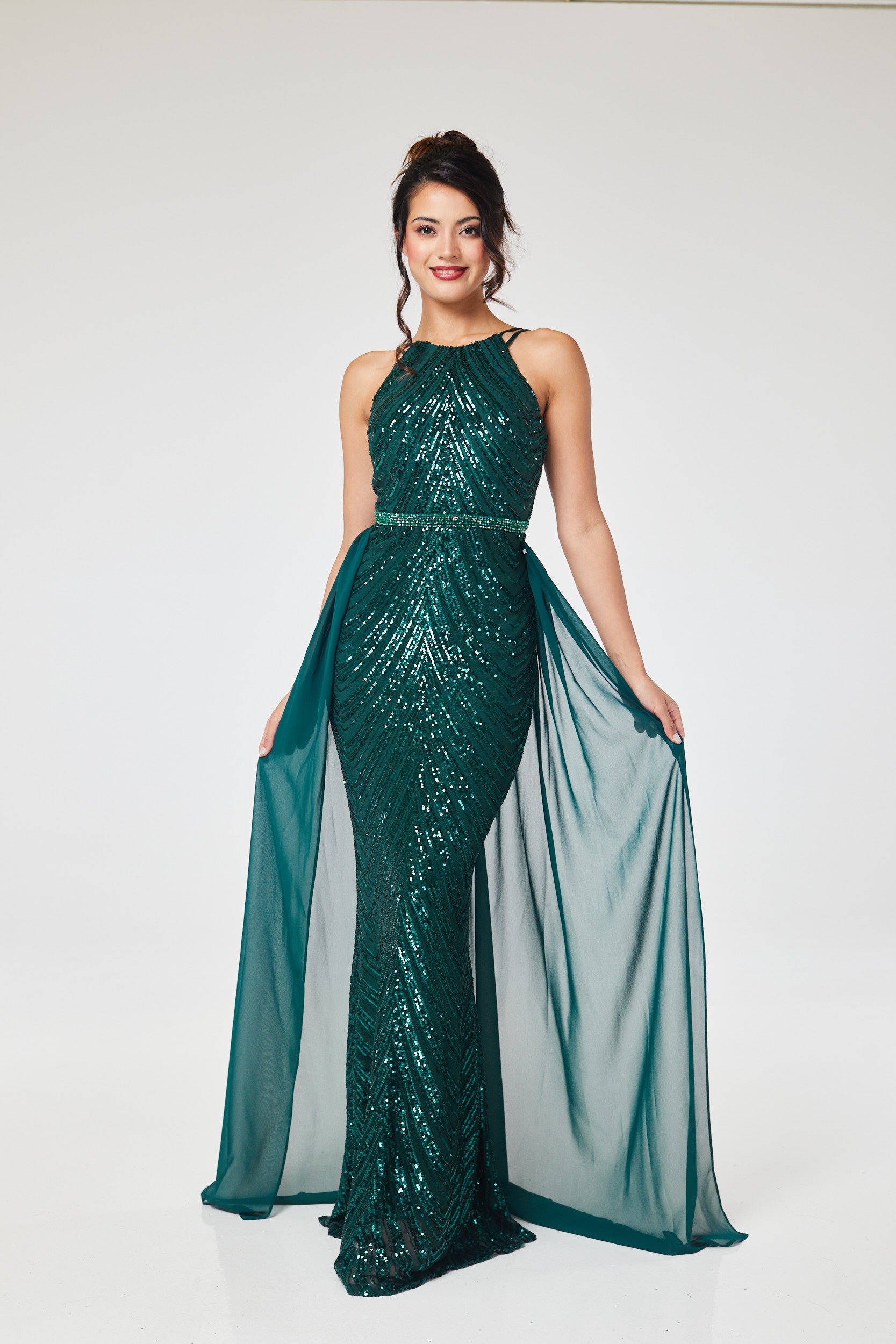 Green sequin 2024 maxi skirt