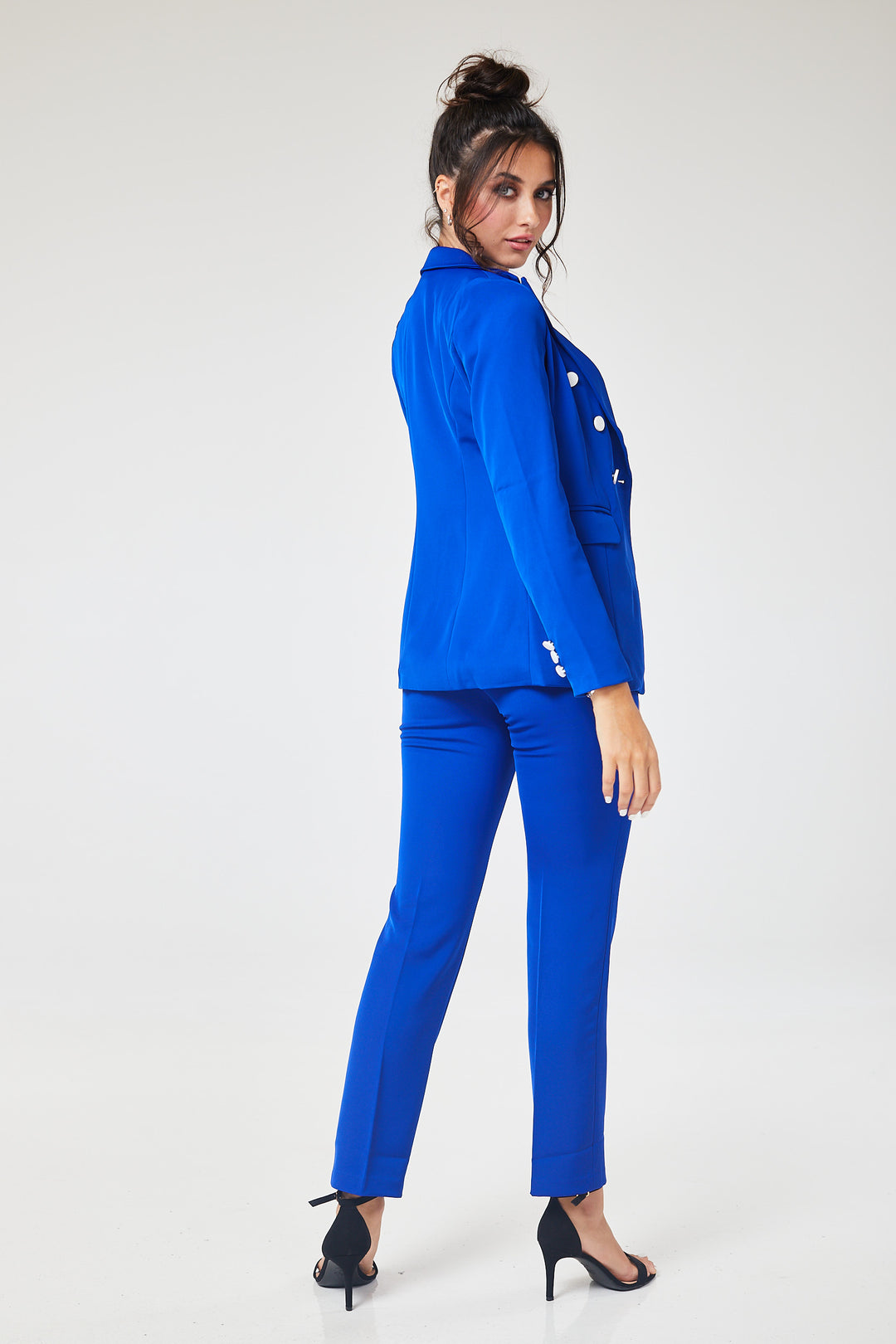 Cobalt Blue 4-Piece Trouser Skirt Suit